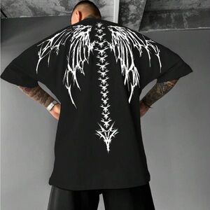 Shein Black Core Gothic Shirt